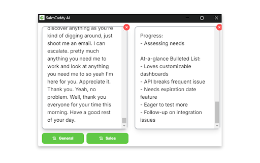 [BETA]SalesCaddy AI  from Chrome web store to be run with OffiDocs Chromium online